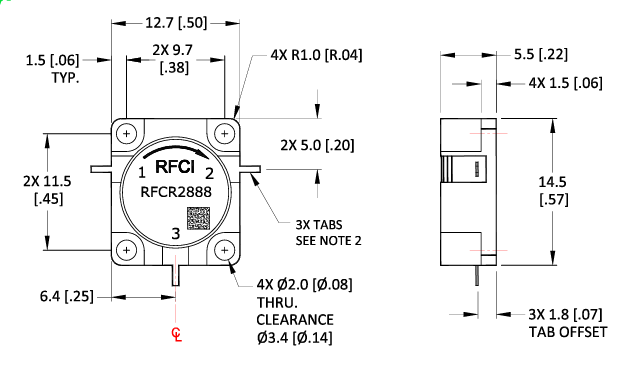 RFCR2888嵌入式X波段同軸環(huán)形器RFCI